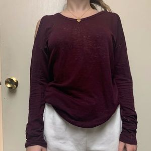 Cold Shoulder Long T-shirt/Sweater